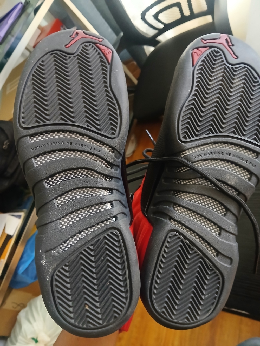 Red and Black Suede Basketball Sneaker - Picture 9 of 9